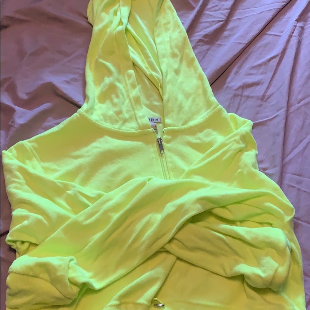 Lime Green Cropped Hoodie